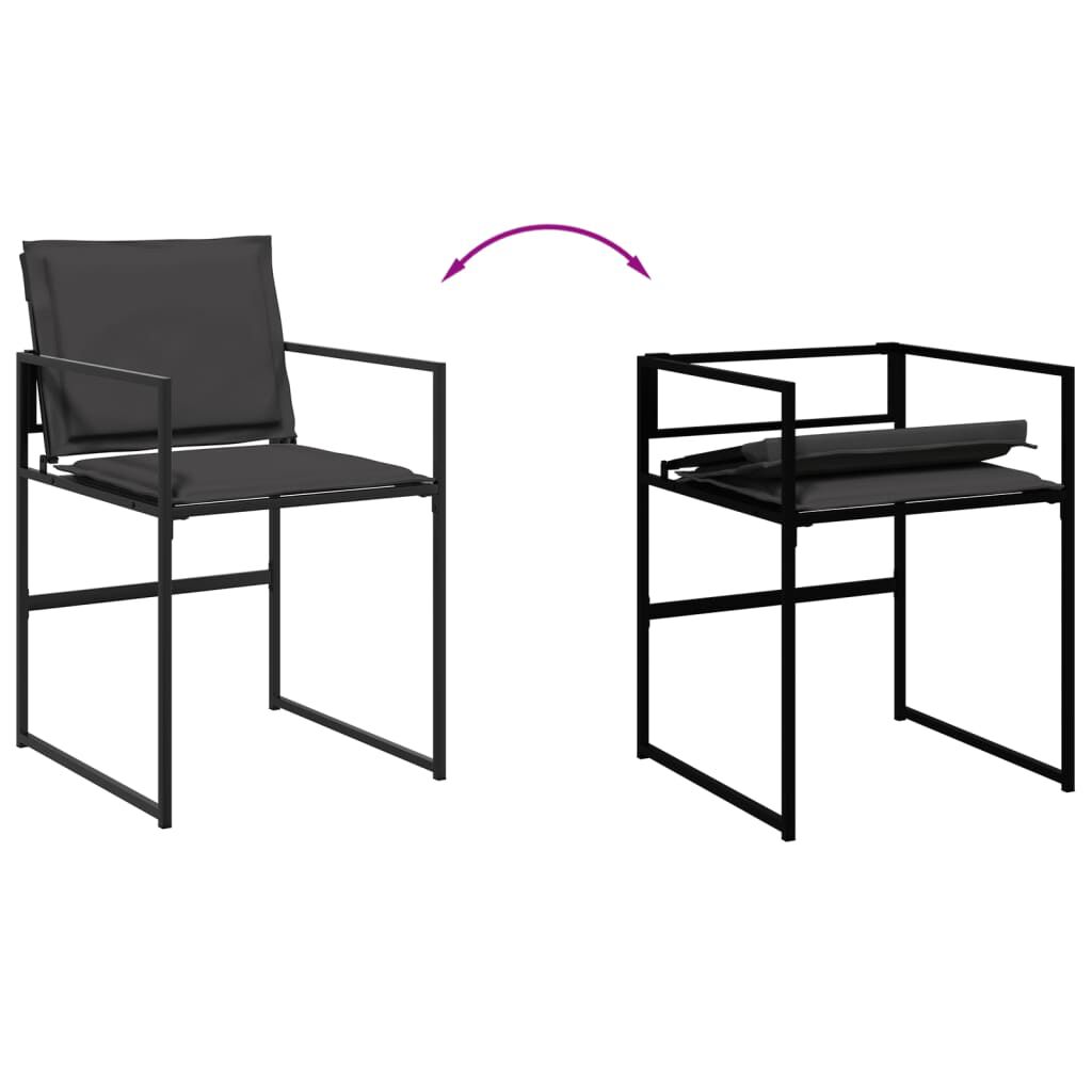 vidaXL 5 Piece Garden Dining Set with Cushions Black Textilene