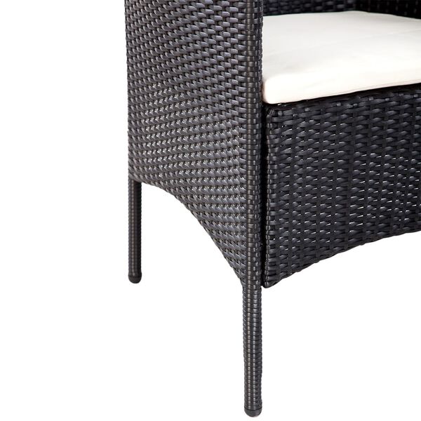 vidaXL 4 Piece Garden lounge Set with Cushions Poly Rattan Black