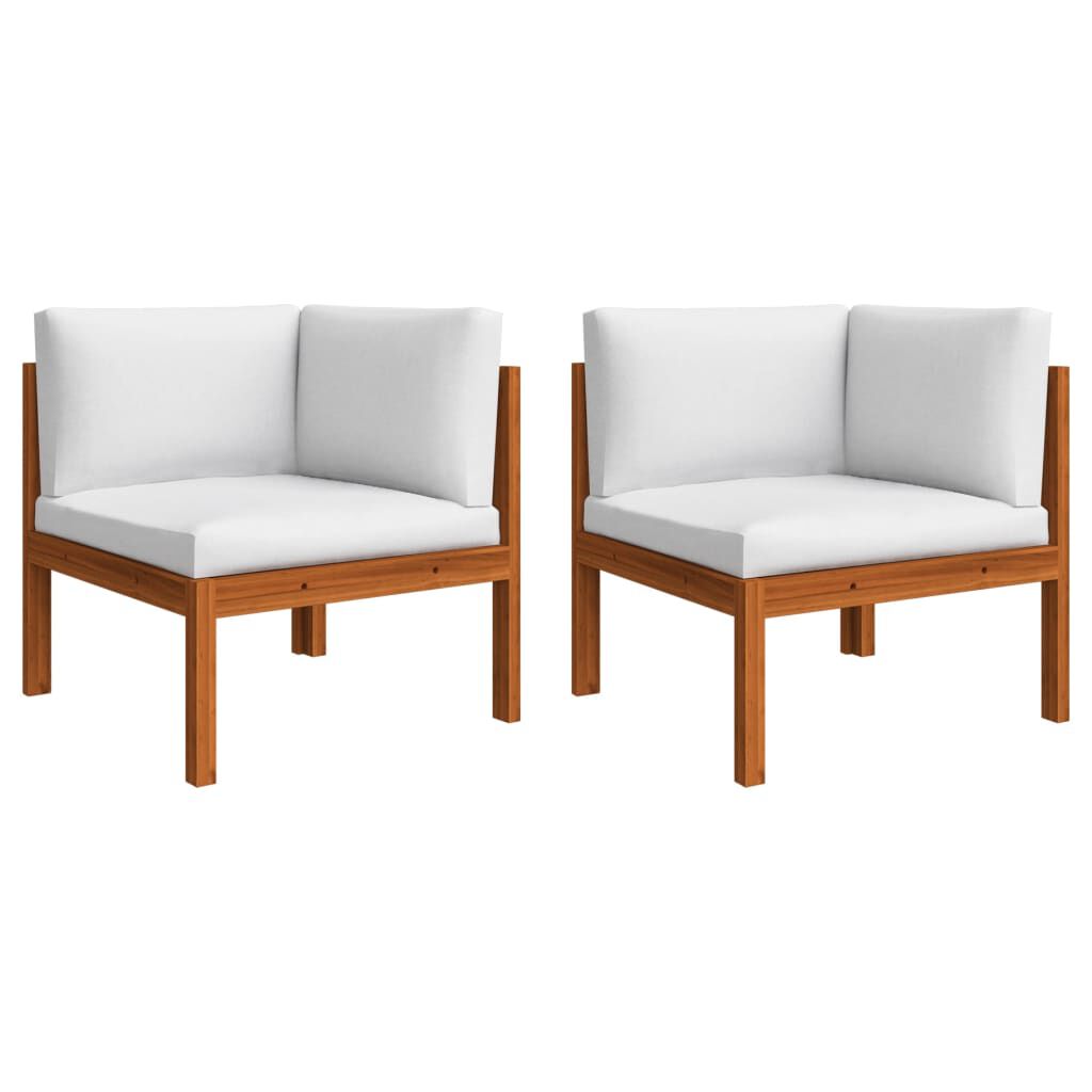 vidaXL Garden Corner Sofas 2 pcs with Cushions Solid Acacia Wood