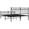 vidaXL Metal Bed Frame without Mattress with Footboard Black 135x190cm