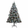 vidaXL Artificial Hinged Christmas Tree 300 LEDs & Ball Set 240 cm