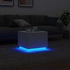 vidaXL Coffee Table with LED Lights White 50x50x40 cm