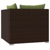 vidaXL 2-Seater Sofa with Cushions Brown Poly Rattan