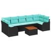 vidaXL Garden Sofa Set 8 pcs Black and turquoise