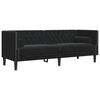 vidaXL Chesterfield Sofa with Bolsters 3-Seater Black Velvet