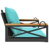 vidaXL Swing Bench with Cushions Black 109x62x40 cm Poly Rattan