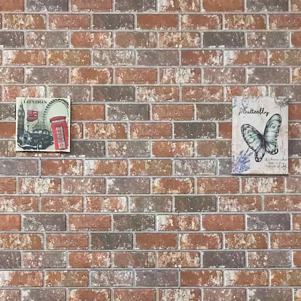 vidaXL 3D Wall Panels with Dark Brown & Grey Brick Design 10 pcs EPS