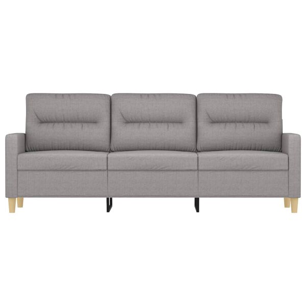 vidaXL 3-Seater Sofa Light Grey 180 cm Fabric