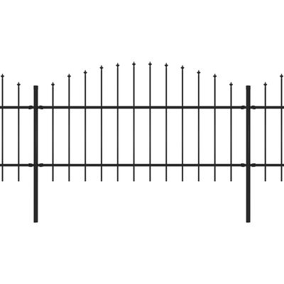 vidaXL Garden Fence with Spear Top Steel