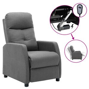 vidaXL Electric Recliner Chair Light Grey Fabric