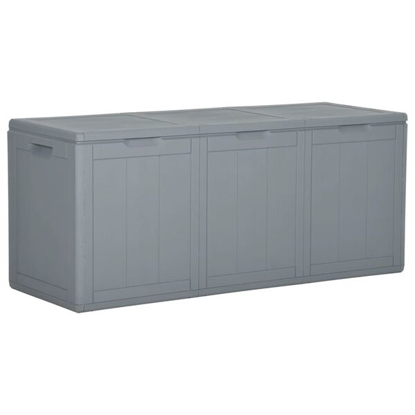 vidaXL Garden Storage Box 270L Grey PP Rattan