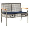 vidaXL 4 Piece Garden Dining Set with Cushions Grey Poly Rattan