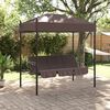 vidaXL Garden Swing Bench with Canopy Coffee Brown Steel