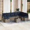 vidaXL Sofa Set with Cushion with Storage Grey Poly Rattan
