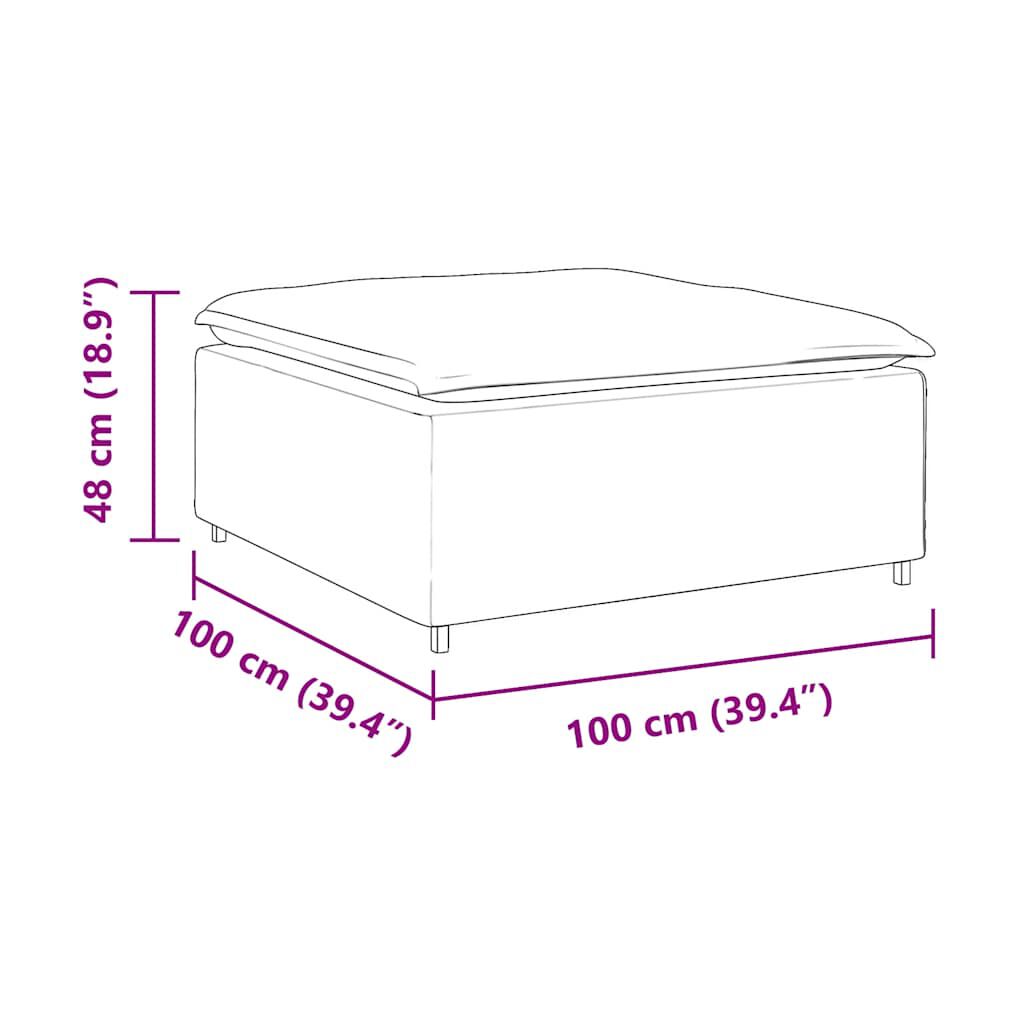 vidaXL Modular Sofa Footstool Module Dark Grey 100x100x48 cm