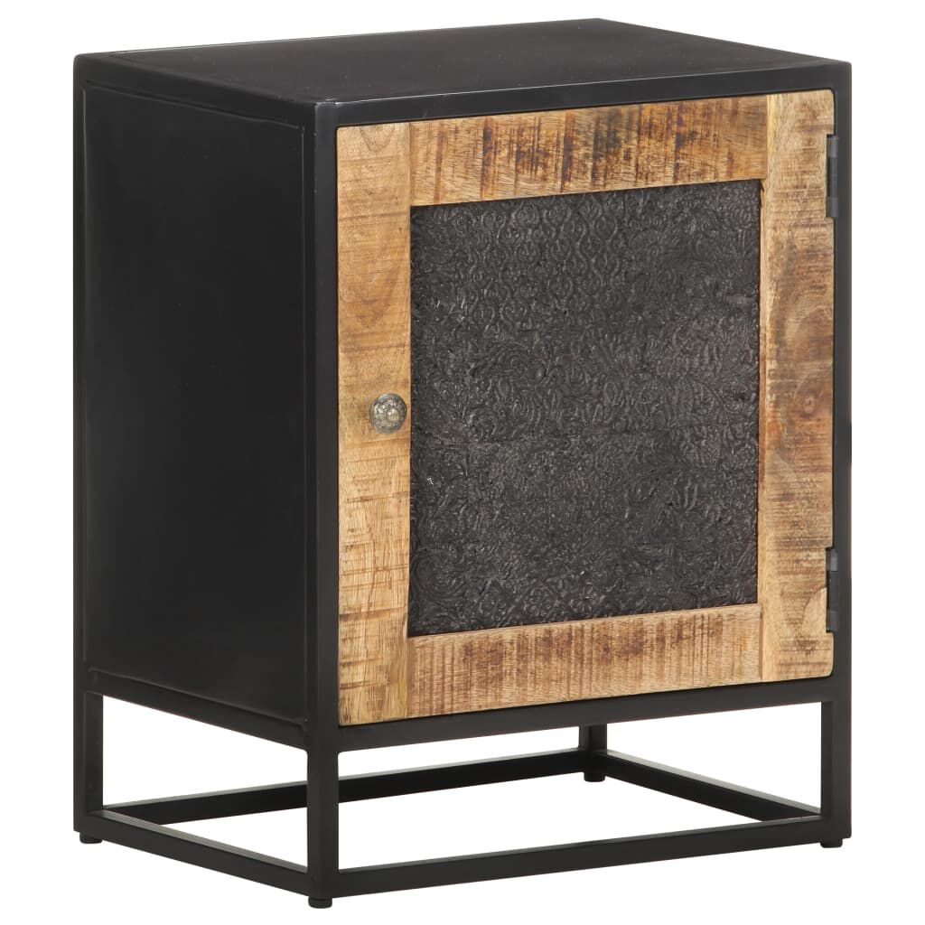 vidaXL Bedside Cabinet 40x30x50 cm Rough Mango Wood