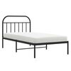 vidaXL Metal Bed Frame without Mattress with Headboard Black 100x190cm