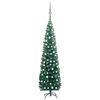 vidaXL Slim Artificial Pre-lit Christmas Tree with Ball Set Green 240 cm