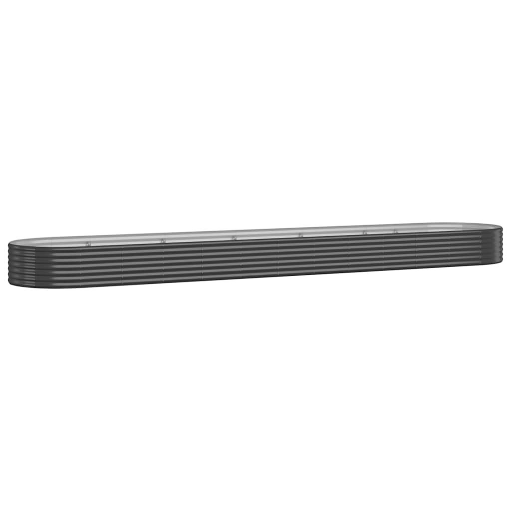 vidaXL Garden Raised Bed Powder-coated Steel 507x100x36 cm Anthracite