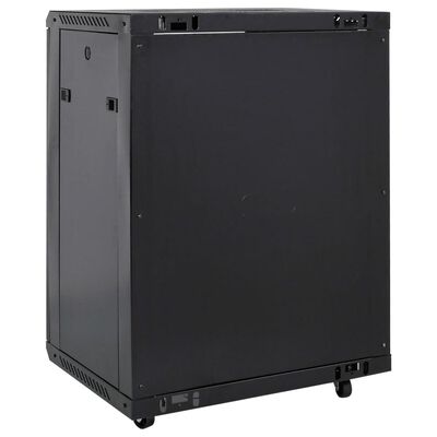 vidaXL 15U Network Cabinet 19" IP20 Black 53x40x80 cm