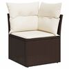 vidaXL 6 Piece Garden Sofa Set with Cushions Brown Poly Rattan