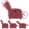 vidaXL Massage Recliner Chair Wine Red Fabric
