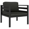 vidaXL Single Sofas 2 pcs with Cushions Aluminium Anthracite