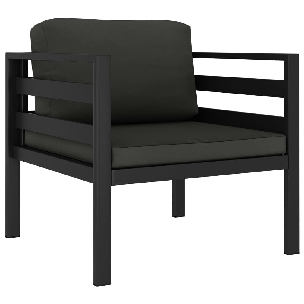 vidaXL Single Sofas 2 pcs with Cushions Aluminium Anthracite