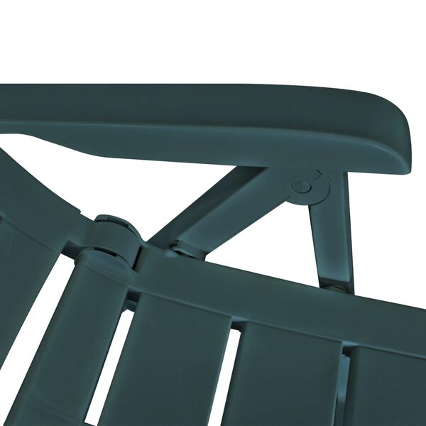 vidaXL Reclining Garden Chairs 4 pcs Plastic Green