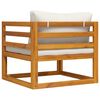 vidaXL Garden Chair with Cream Cushions Solid Acacia Wood
