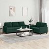 vidaXL 2 Piece Sofa Set with Cushions Dark Green Velvet