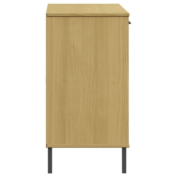 vidaXL Sideboard with Metal Legs Brown 113x40x77 cm Solid Wood OSLO