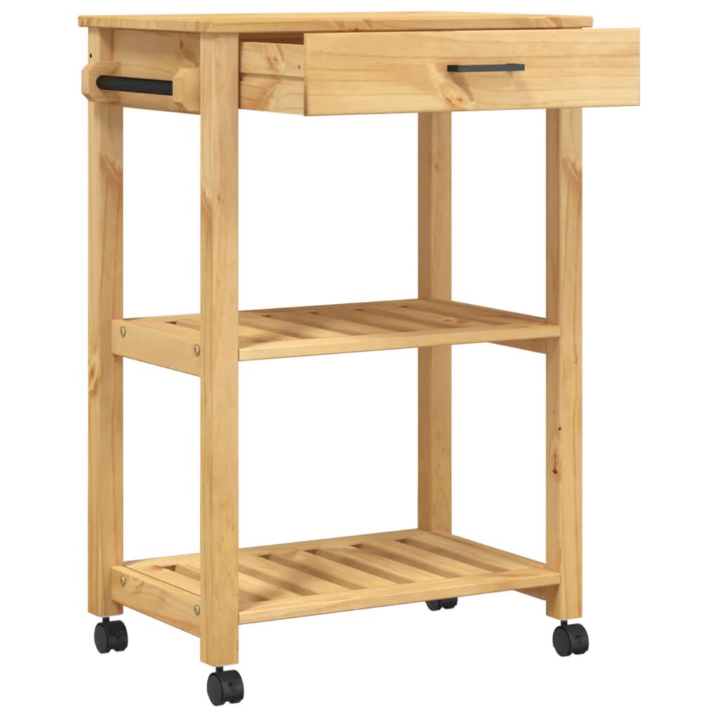 vidaXL Kitchen Trolley MONZA 60x40x90 cm Solid Wood Pine