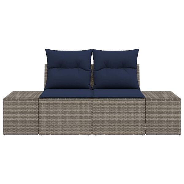 vidaXL Garden Sofa with Cushion 184 x 62 x 69 cm Poly Rattan