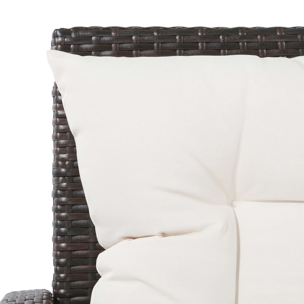 vidaXL 5 Piece Garden Lounge Set with Cushions Poly Rattan Brown