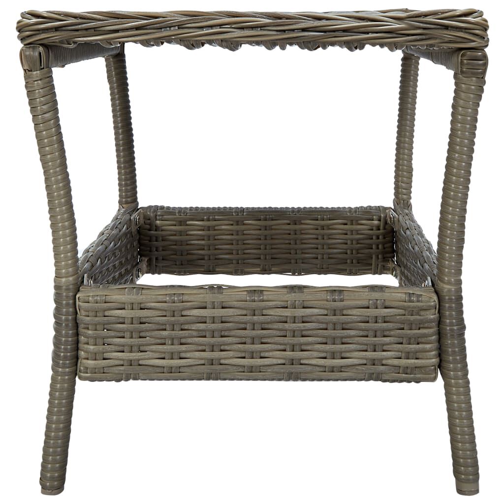 vidaXL Garden Table Brown 45x45x46.5 cm Poly Rattan