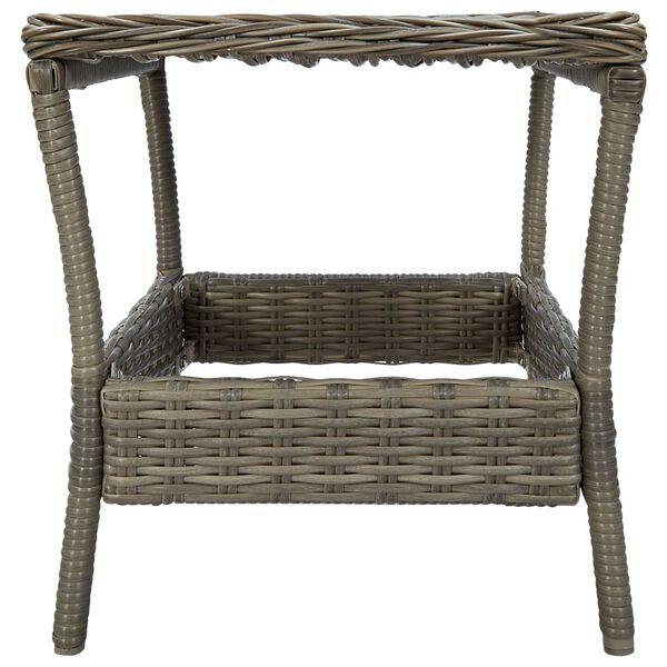vidaXL Garden Table Brown 45x45x46.5 cm Poly Rattan