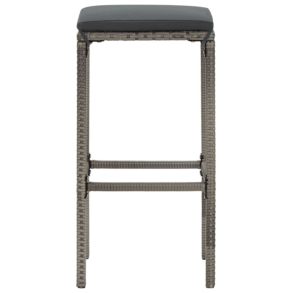 vidaXL 5 Piece Garden Bar Set Grey Solid Wood Acacia and Poly Rattan