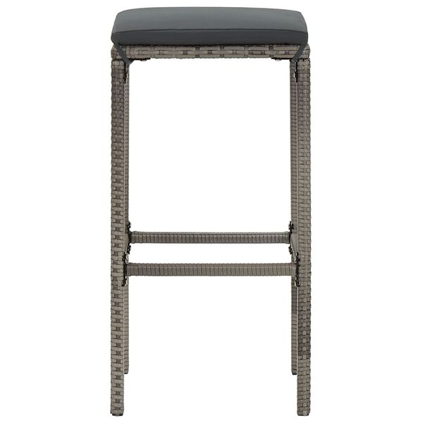 vidaXL 5 Piece Garden Bar Set Grey Solid Wood Acacia and Poly Rattan