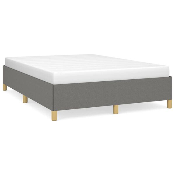 vidaXL Bed Frame without Mattress Dark Grey 137x190 cm Full Fabric