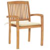 vidaXL Stacking Garden Chairs with Cushions 6 pcs Solid Teak Wood