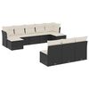 vidaXL 10 Piece Garden Sofa Set with Cushions Black Poly Rattan