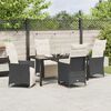 vidaXL Garden Dining Set with Cushion 5 pcs Black Poly Rattan