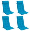 vidaXL Highback Chair Cushions 4 pcs Light Blue Oxford Fabric