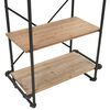 vidaXL Bookcase Solid Firwood and Steel 80x42x180 cm