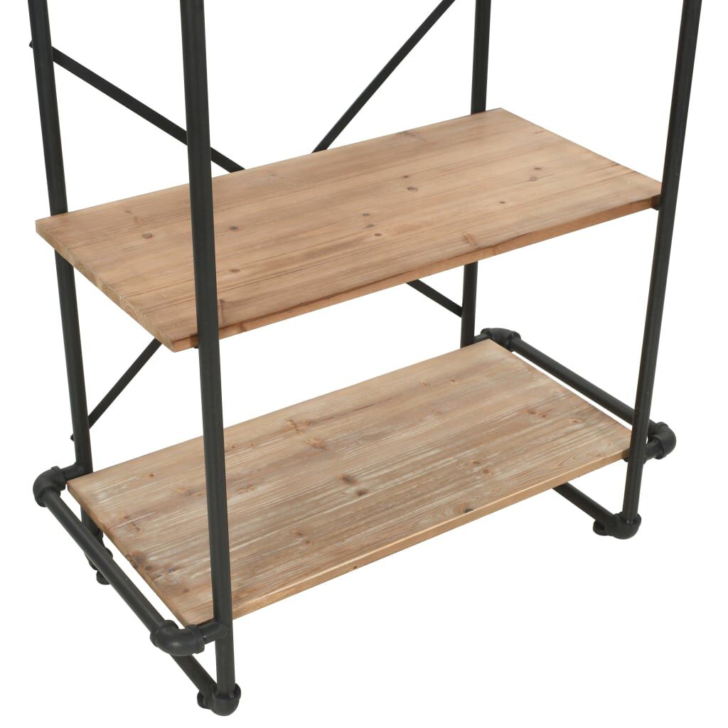 vidaXL Bookcase Solid Firwood and Steel 80x42x180 cm