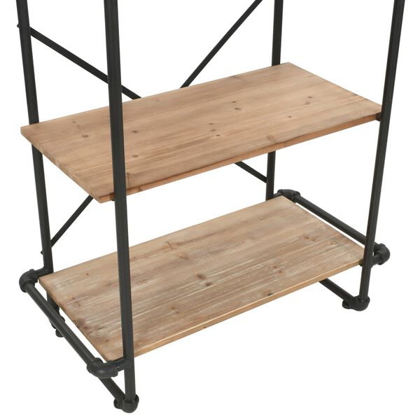 vidaXL Bookcase Solid Firwood and Steel 80x42x180 cm