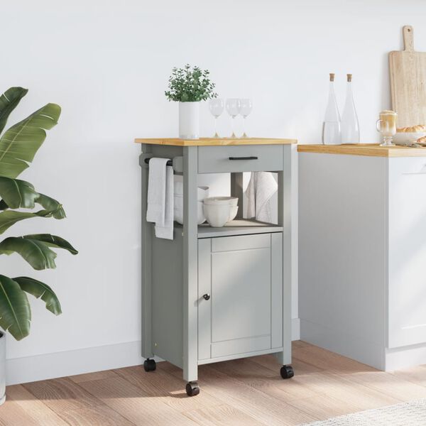 vidaXL Kitchen Trolley MONZA 48x40x90 cm Solid Wood Pine