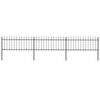 vidaXL Garden Fence with Spear Top Steel 537x80 cm Black