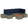 vidaXL Garden Sofa Set with Cushion 7 pcs Grey Poly Rattan